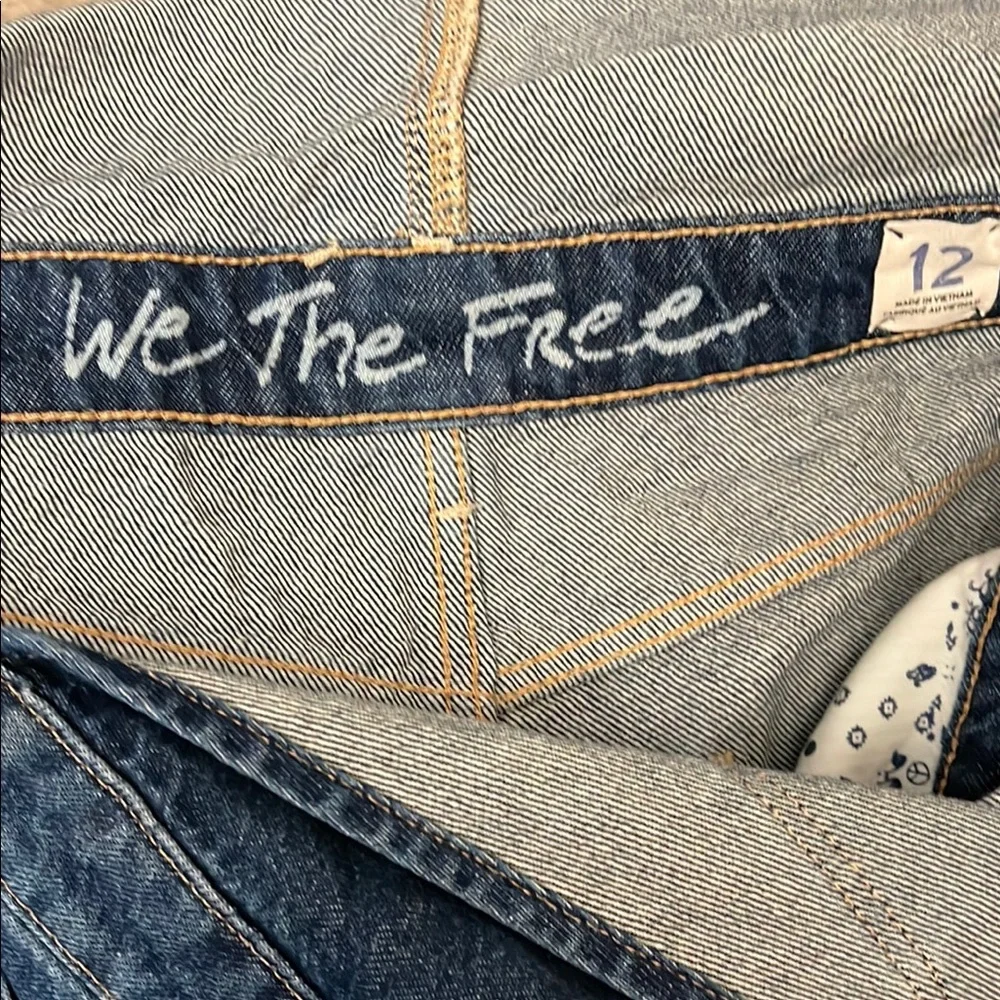 We The Free Blue Denim Overalls with Distressed Hem NWOT - Picture 2 of 7